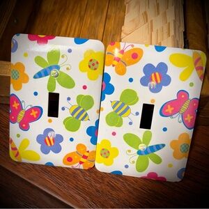 Colorful Butterfly and Flower Light Switch Covers